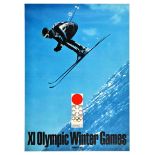 Sport Poster Sapporo Olympics Skier Winter Games Skiing