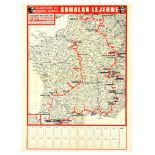 Sport Poster Tour de France 1969 Sonolor-le Jeune Cycle Map Merckx