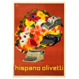 Advertising Poster Hispano Olivetti Colour Typewriter Calculator