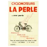 Advertising Poster Moped Scooter La Perle Cyclomoteurs Cycling