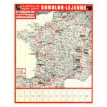 Sport Poster Tour de France 1970 Sonolor-le Jeune Cycle Map Merckx