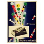 Advertising Poster Hispano Olivetti Divisuma Midcentury Modern Calculator