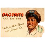 Advertising Poster Dagenite Car Batteries Rolls Royce