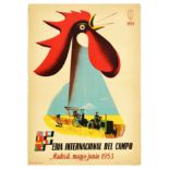 Advertising Poster Country Fair Farm Livestock Cockerel Spain Midcentury Modern