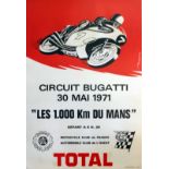 Sport Poster Bugatti 1000 km du Mans Motorcycle Racing 1000km