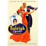 Advertising Poster Dacing Couple Art Deco Raleigh Cigarettes