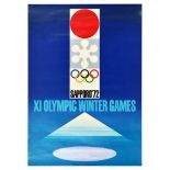 Sport Poster Sapporo Olympics Winter Games Mountain Japan