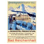 Sport Poster Ski Germany Bad Reichenhall Predigtstuhlbahn Cable Car Mountain
