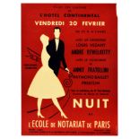 Advertising Poster Notary Lawyer Ball Paris Nuit LEcole de Notariat France Continental Hotel