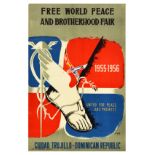 Advertising Poster Free World Peace Brotherhood Fair Santo Domingo Dominican Republic