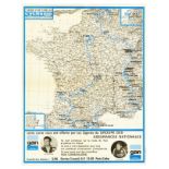 Sport Poster Tour de France 1973 Cyclisme Cycle Map GAN Raymond Poulidor