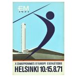 Sport Poster Helsinki European Athletics Championships 1971 Javelin Throw