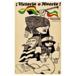 Propaganda Poster Victoria o Muerte Cuba OSPAAAL