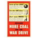 War Poster Release More Coal for War Drive WWII