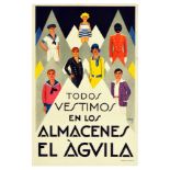 Advertising Poster Aguila Art Deco Children Fashion Store Spain