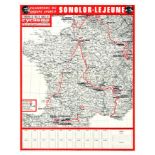 Sport Poster Tour de France 1971 Cyclisme Cycle Map Sonolor Lejeune Merckx