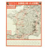 Sport Poster Tour de France 1970 Sonolor-le Jeune Cycle Map Merckx