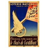 Advertising Poster Loterie Nationale Artillery French Lottery