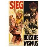 Propaganda Poster Bolshevism USSR WWII Nazi Germany Sieg Oder Bolschewismus