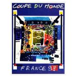 Sport Poster Football World Cup FIFA France 98 Football Pitch Coupe du Monde