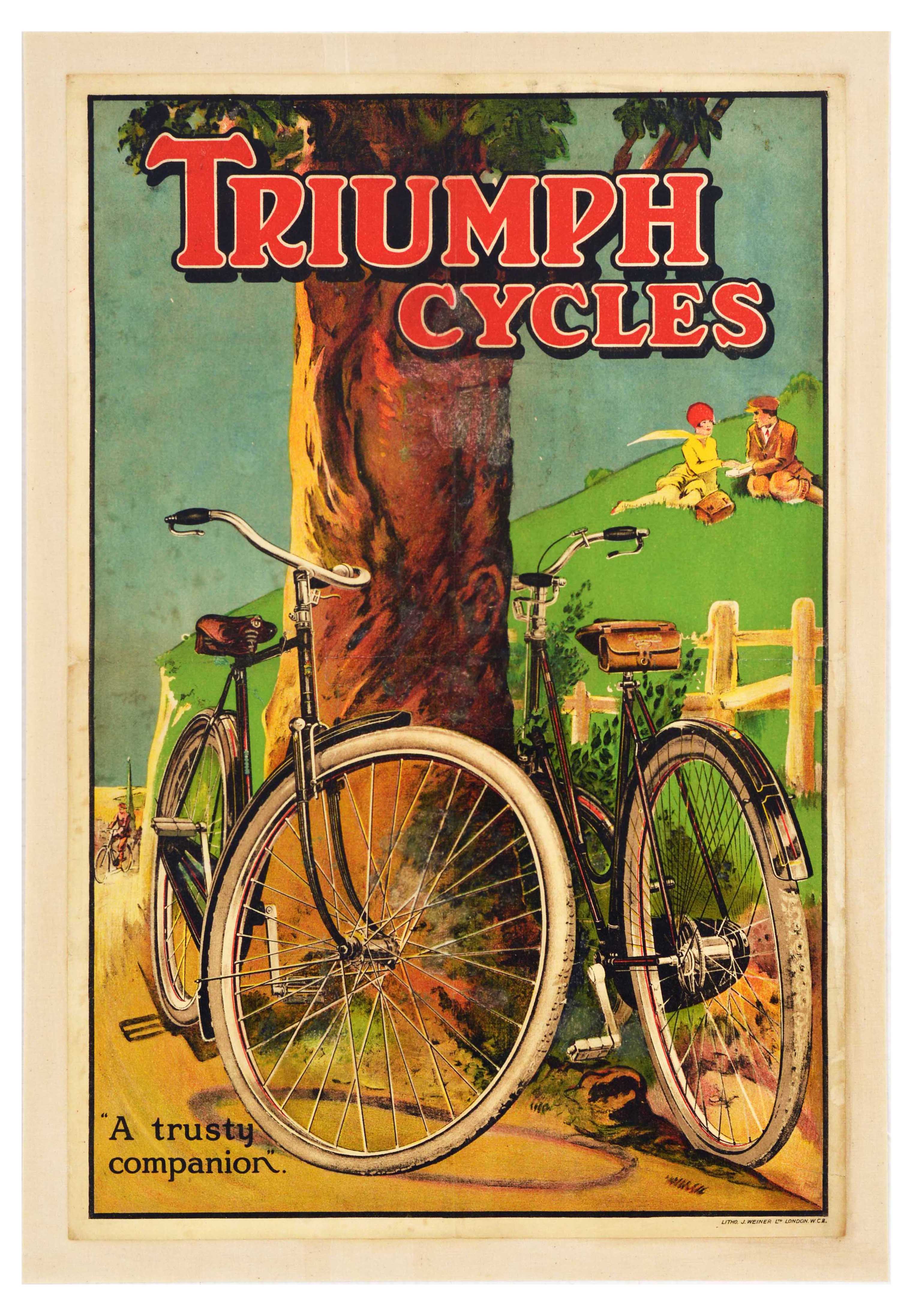 Advertising Poster Triumph Cycles Trusty Companion Bicycle Cycling