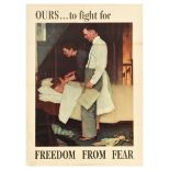 War Poster Freedom From Fear WWII Rockwell Blitz Saturday Evening Post