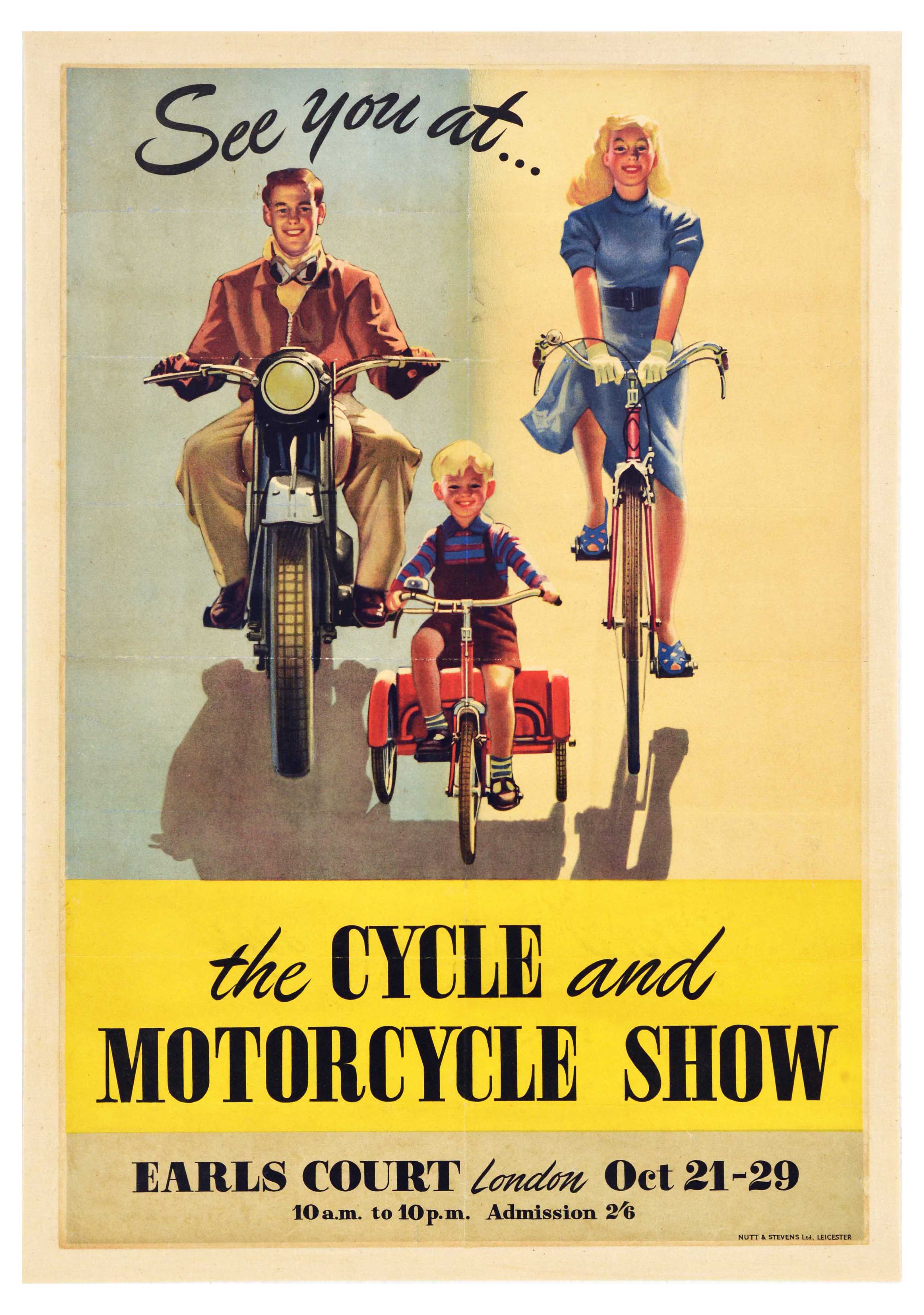 Advertising Poster Cycle Motorcycle Show Earls Court London Cycling Tricycle