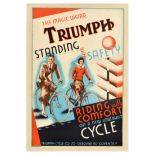 Advertising Poster Triumph Standing With Safety Bicycle Cycling Cycle