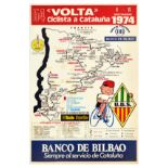 Sport Poster Volta a Cataluna 1974 Bicycle Race Cycle