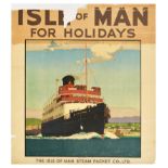Travel Poster Isle Of Man For Holidays Steam Ship Cruise Wilkinson