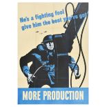 War Poster WWII Fighting Fool More Production US