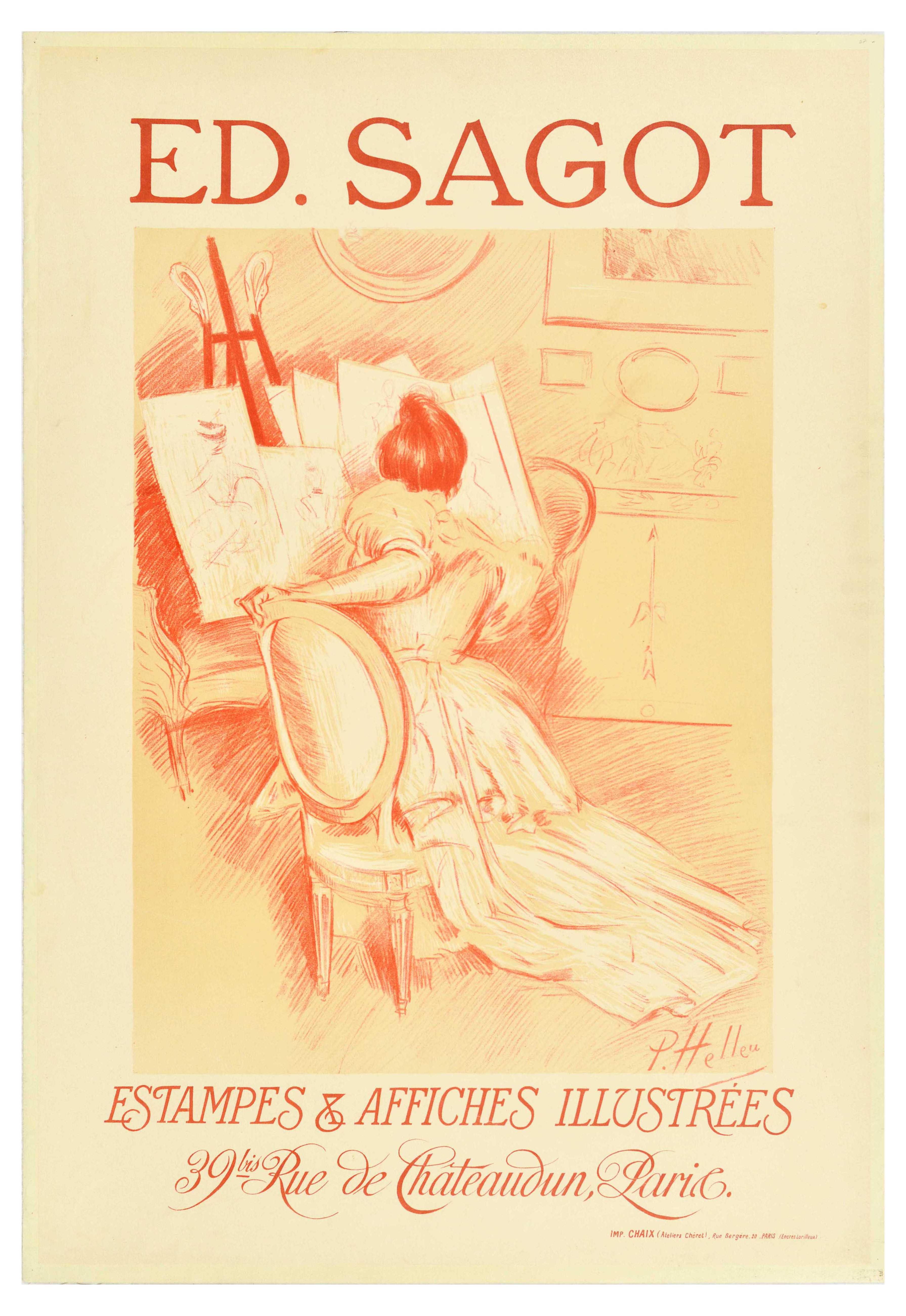 Advertising Poster Edmond Sagot Art Paul Helleu