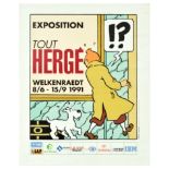 Advertising Poster Herge Exhibition Tintin Snowy Belgium Welkenraedt