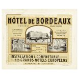 Travel Poster Hotel De Bordeaux France Grand Theatre