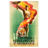 Advertising Poster Zaragoza Aragon Spain Art Deco Trade Fair