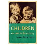 War Poster Children Are Safer In The Country WWII Home Front UK