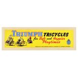 Advertising Poster Triumph Tricycles Playtimes Children Cycling Happy