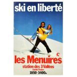 Travel Poster Les Menuires Trois Vallees Savoie Ski France Winter Sport