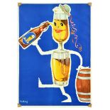 Advertising Poster German Beer Octoberfest Alcohol Barrel