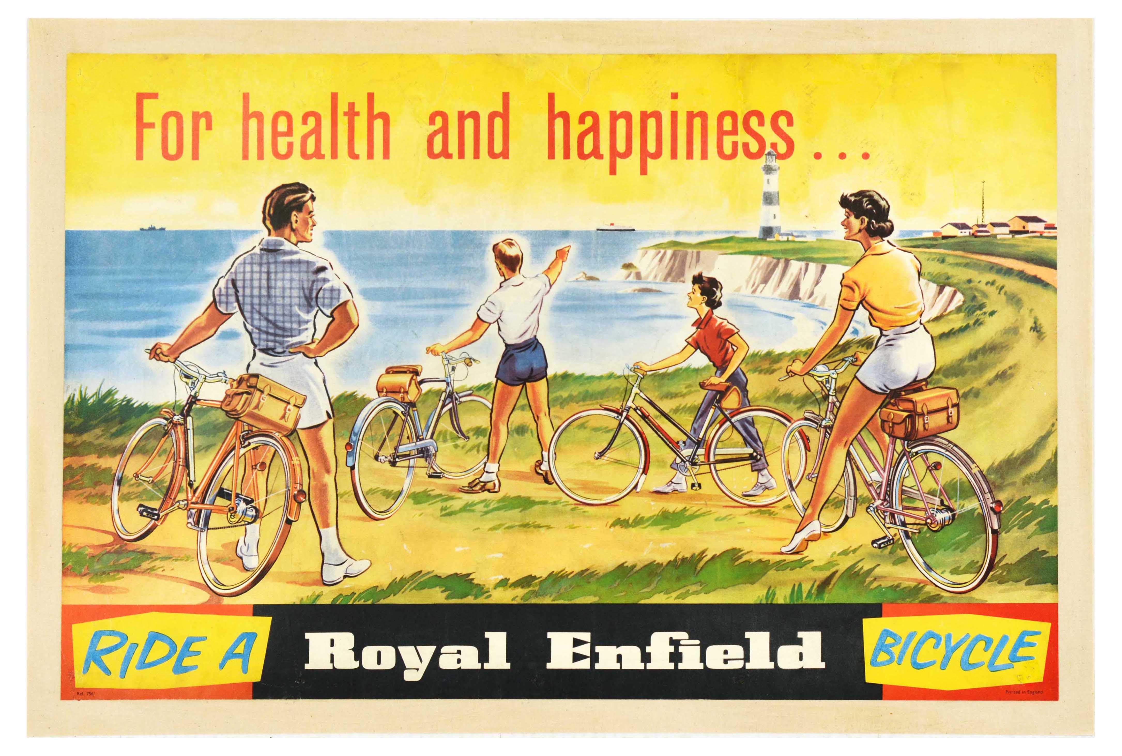 Advertising Poster Royal Enfield Health Happiness Bicycle Cycling