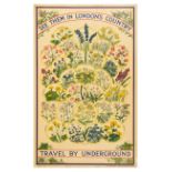 Travel Poster London Underground Country Plants Flowers