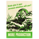 War Poster WWII More Production Personal Attention US