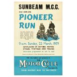 Sport Poster Sunbeam Pioneer Run Motorcycle Tricycle Tricar