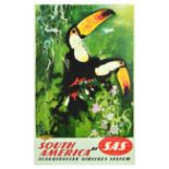 Travel Poster South America SAS Toucan Scandinavian Airlines Nielsen