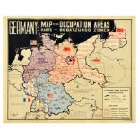War Poster Germany Occupation Map WWII World War