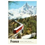Travel Poster Ski France Chamonix Mont Blanc Railway Chemin