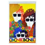 Advertising Poster Bob Dylan Bob On Psychedelic Colourful