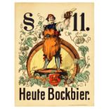 Advertising Poster Heute Bockbier Beer Ale Alcohol Barrel Hops