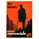 Propaganda Poster Germany Elections Pacifism SPD Never Again Nie Wieder