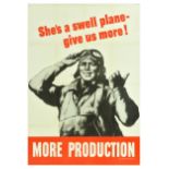 War Poster WWII Swell Plane Pilot More Production US
